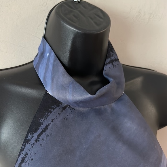 Blessed are the meek abstract patterned halter top blouse. Size US 6 EUC - Picture 2 of 11